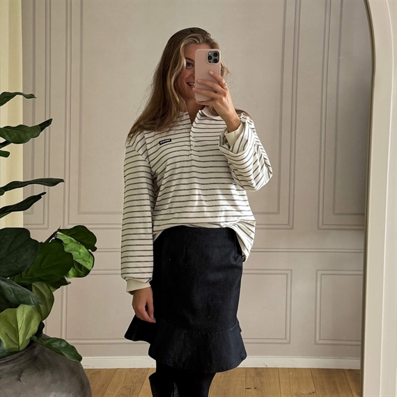 Rotate Pique Longsleeve Polo, Egret Combi